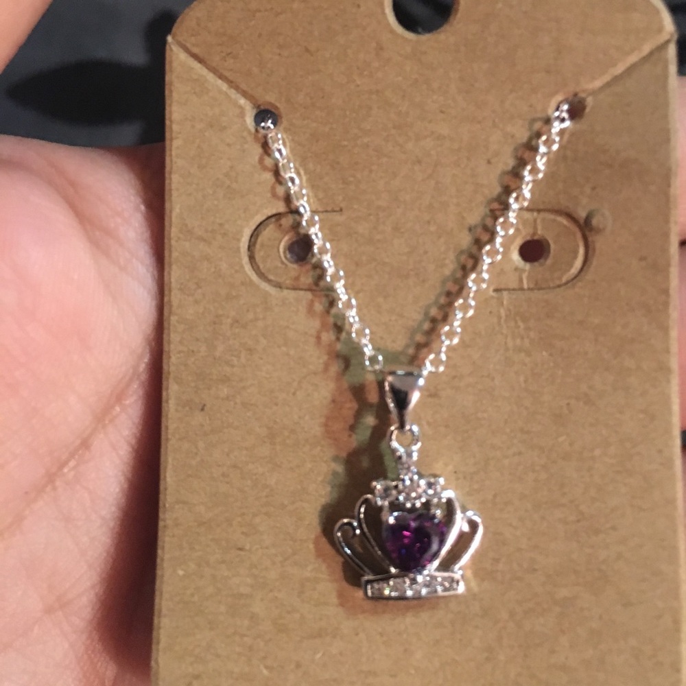 Amethyst Princess Crown Necklace BNWT